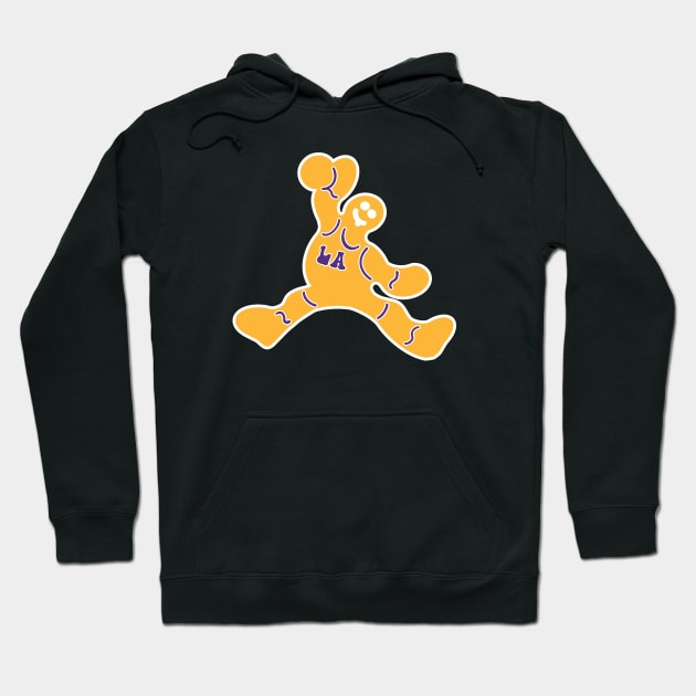 Jumping LA Lakers Gingerbread Man Hoodie by Rad Love